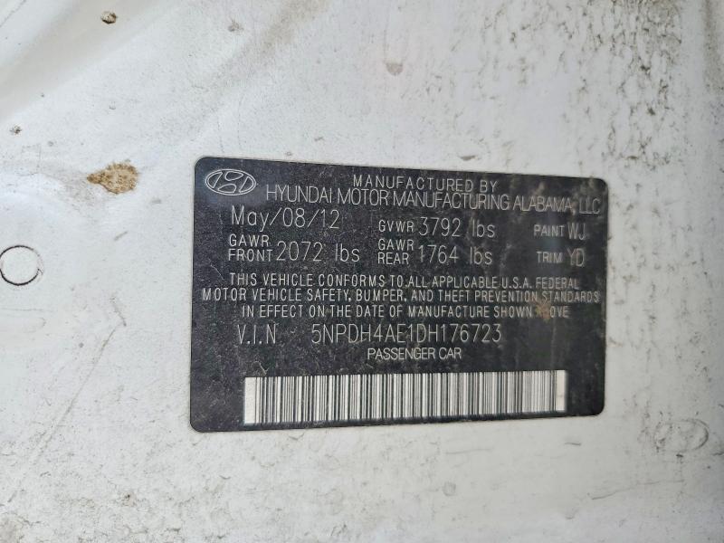 Продажа на аукционе авто 2013 Hyundai Elantra, vin: 5NPDH4AE1DH176723, номер лота: 60273536