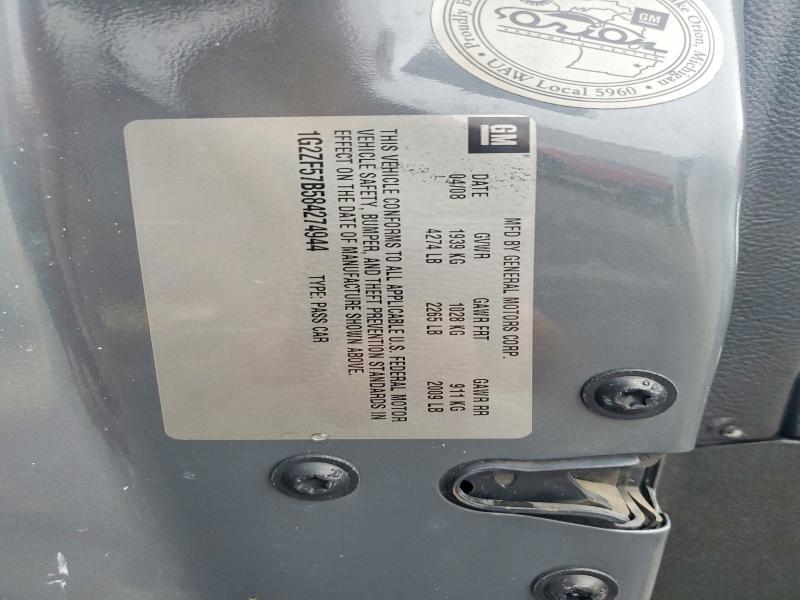 2008 Pontiac G6 მანქანა იყიდება აუქციონზე, vin: 1G2ZF57B584274944, აუქციონის ნომერი: 60331106