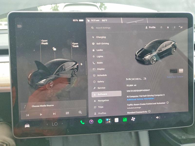 2023 Tesla Model 3 მანქანა იყიდება აუქციონზე, vin: 5YJ3E1EA5PF455847, აუქციონის ნომერი: 61360056