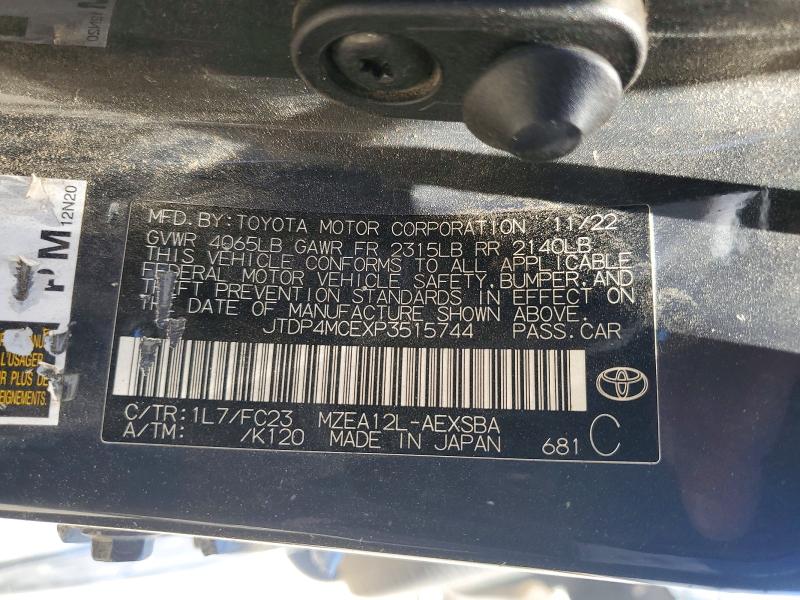 Продаж на аукціоні авто 2023 Toyota Corolla, vin: JTDP4MCEXP3515744, номер лоту: 60154586