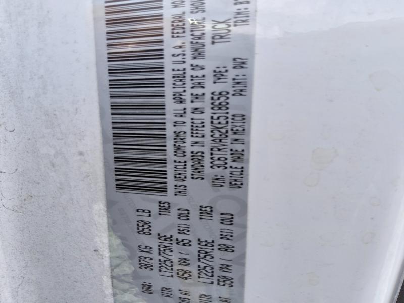 60984296 :رقم المزاد ، 3C6TRVAG2KE518656 vin ، 2019 Ram Promaster 1500 مزاد بيع