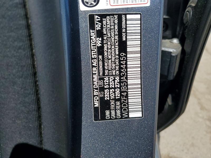 59828686 :رقم المزاد ، WDDZF4JB5JA364459 vin ، 2018 Mercedes-benz E مزاد بيع