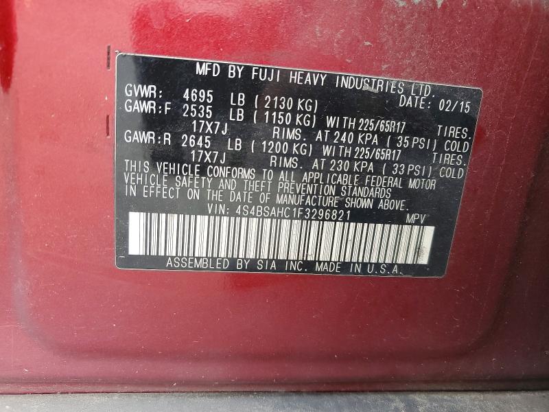 Продаж на аукціоні авто 2015 Subaru Outback, vin: 4S4BSAHC1F3296821, номер лоту: 61554816