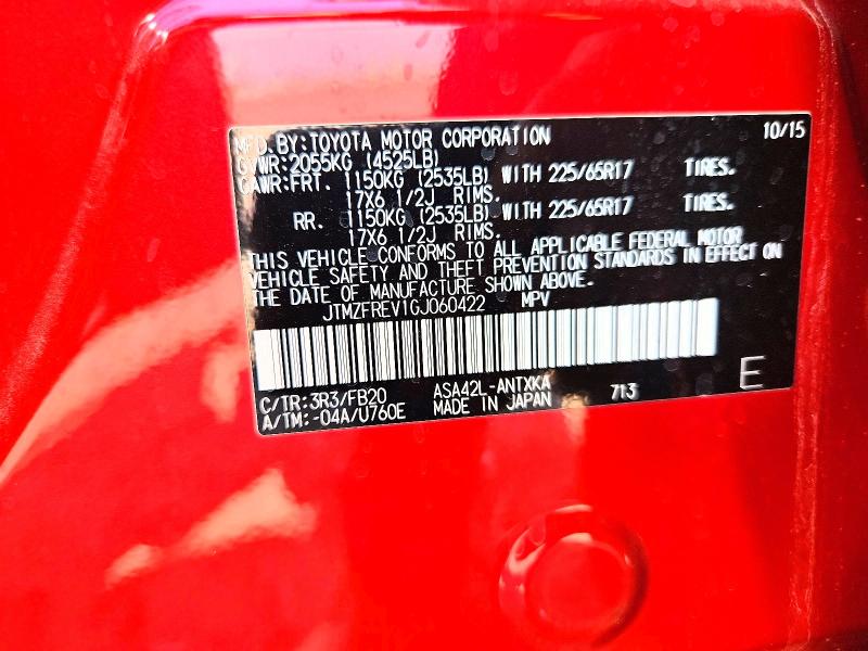 Aukcja sprzedaży 2016 Toyota Rav4, vin: JTMZFREV1GJ060422, numer aukcji: 61778346