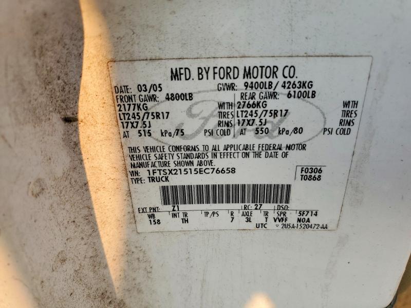 62462326 :رقم المزاد ، 1FTSX21515EC76658 vin ، 2005 Ford F250 مزاد بيع