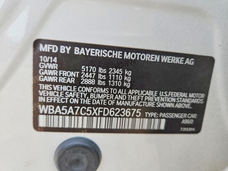 62072916 :رقم المزاد ، WBA5A7C5XFD623675 vin ، 2015 Bmw 528 مزاد بيع