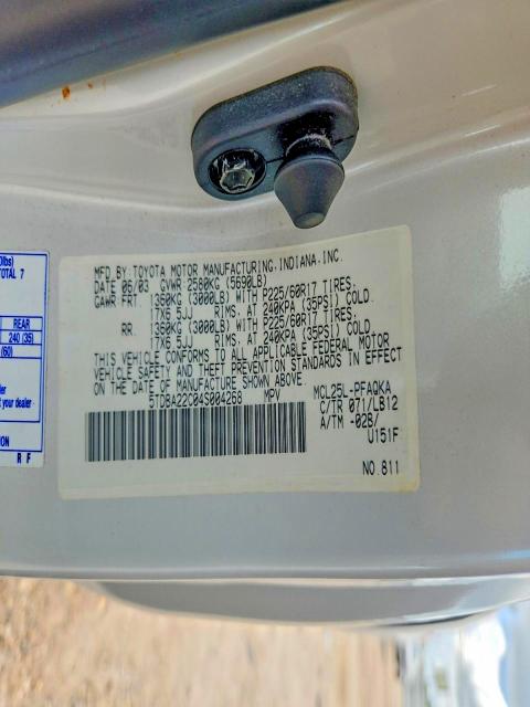 Aukcja sprzedaży 2004 Toyota Sienna, vin: 5TDBA22C04S004268, numer aukcji: 61682026