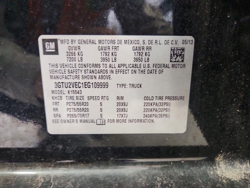 Продажа на аукционе авто 2014 Gmc Sierra, vin: 3GTU2VEC1EG109999, номер лота: 62876696
