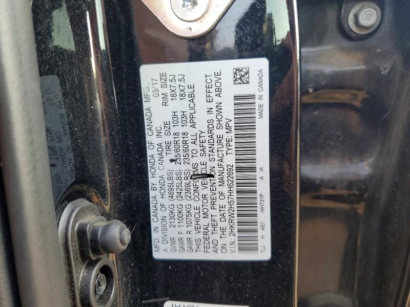 Продаж на аукціоні авто 2017 Honda Cr-v, vin: 2HKRW2H57HH622692, номер лоту: 61695046