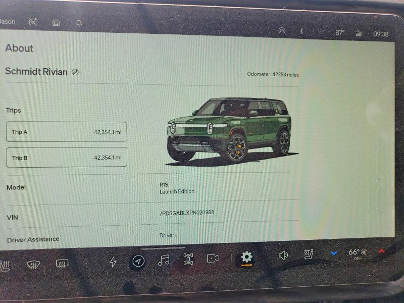 60600176 :رقم المزاد ، 7PDSGABLXPN020988 vin ، 2023 Rivian R1s مزاد بيع