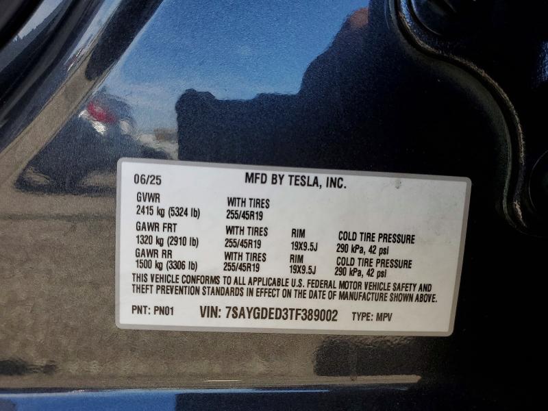 Aukcja sprzedaży 2026 Tesla Model Y, vin: 7SAYGDED3TF389002, numer aukcji: 62521606