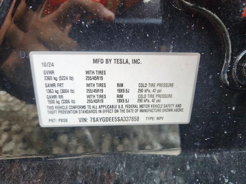 Aukcja sprzedaży 2025 Tesla Model Y, vin: 7SAYGDEE5SA337858, numer aukcji: 61777286