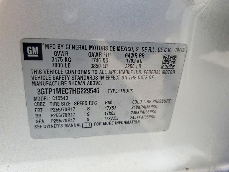 Продажа на аукционе авто 2017 Gmc Sierra, vin: 3GTP1MEC7HG229546, номер лота: 61418126