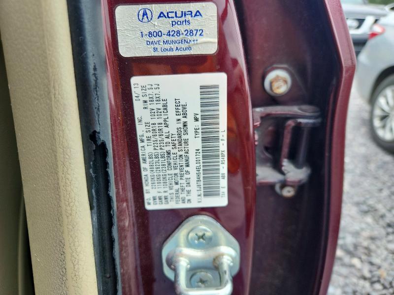 59849966 :رقم المزاد ، 5J8TB4H54EL001724 vin ، 2014 Acura Rdx مزاد بيع