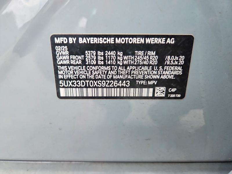 Продаж на аукціоні авто 2025 Bmw X4, vin: 5UX33DT0XS9Z26443, номер лоту: 62310656