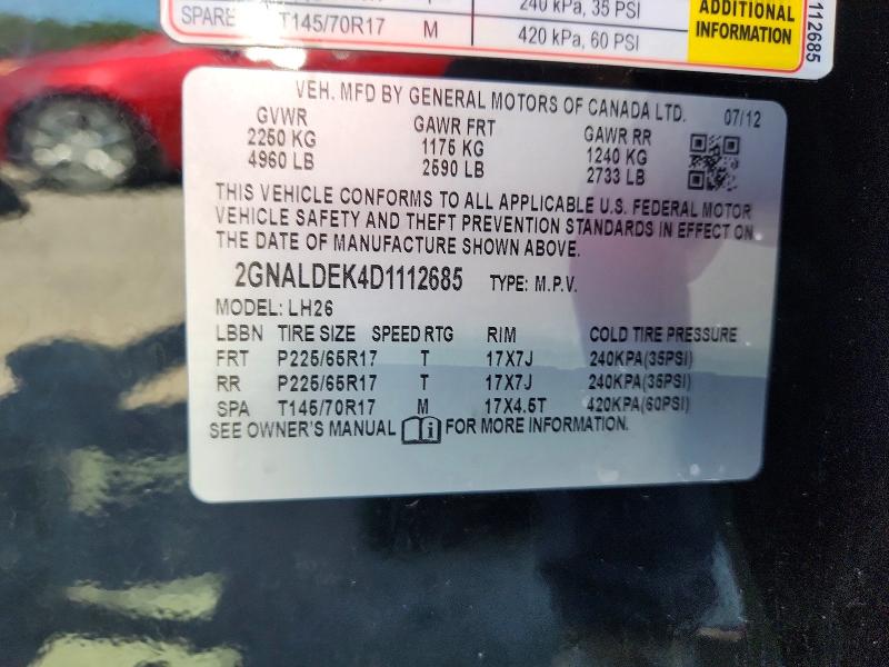 Продажа на аукционе авто 2013 Chevrolet Equinox, vin: 2GNALDEK4D1112685, номер лота: 62200666