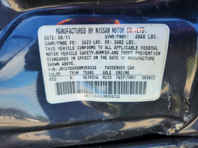 63334416 :رقم المزاد ، JN1CV6AR9BM356024 vin ، 2011 Infiniti G37 Sedan مزاد بيع