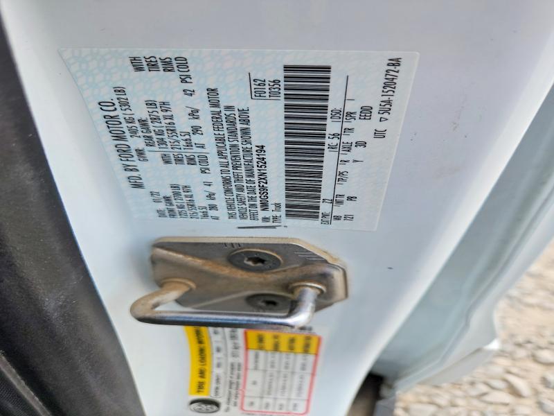 2022 Ford Transit Connect მანქანა იყიდება აუქციონზე, vin: NM0GS9F2XN1524194, აუქციონის ნომერი: 61696616