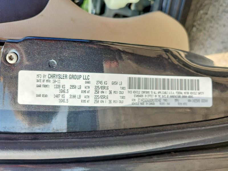 Aukcja sprzedaży 2012 Dodge Grand Caravan, vin: 2C4RDGDG3CR172142, numer aukcji: 59366216