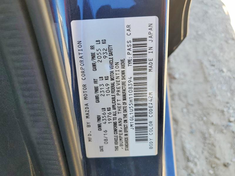 Продажа на аукционе авто 2017 Mazda 6, vin: JM1GL1U55H1108394, номер лота: 61437426