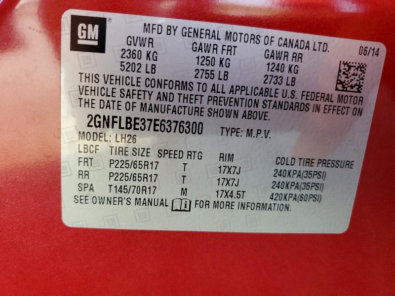 2014 Chevrolet Equinox მანქანა იყიდება აუქციონზე, vin: 2GNFLBE37E6376300, აუქციონის ნომერი: 59151416