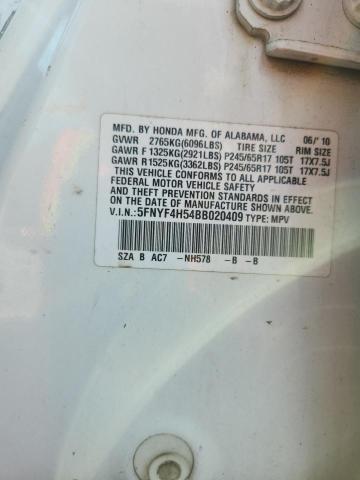 Aukcja sprzedaży 2011 Honda Pilot, vin: 5FNYF4H54BB020409, numer aukcji: 57544546