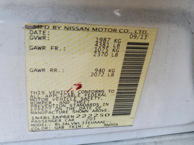 61203716 :رقم المزاد ، 1N4BL3AP6EN222250 vin ، 2014 Nissan Altima مزاد بيع