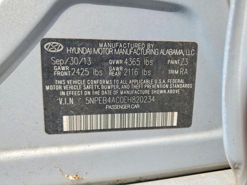 Aukcja sprzedaży 2014 Hyundai Sonata, vin: 5NPEB4AC0EH820234, numer aukcji: 60797376