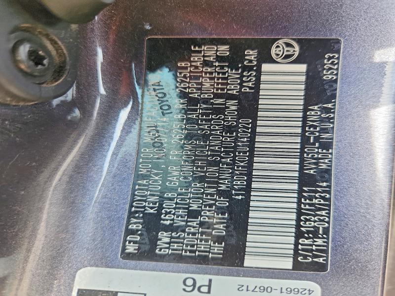 Aukcja sprzedaży 2014 Toyota Camry Hybrid, vin: 4T1BD1FK0EU140220, numer aukcji: 61701036