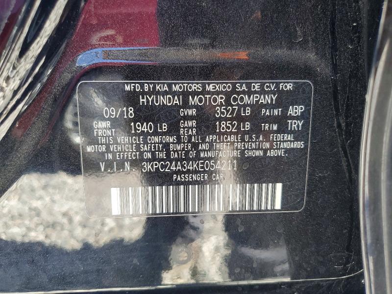Aukcja sprzedaży 2019 Hyundai Accent, vin: 3KPC24A34KE054211, numer aukcji: 60610176