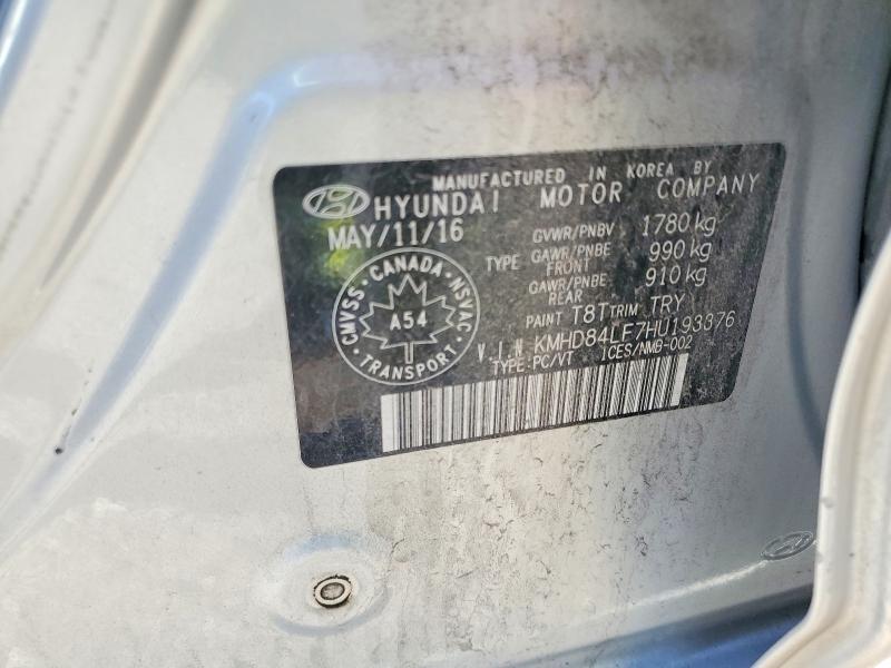 Aukcja sprzedaży 2017 Hyundai Elantra, vin: KMHD84LF7HU193376, numer aukcji: 62861226