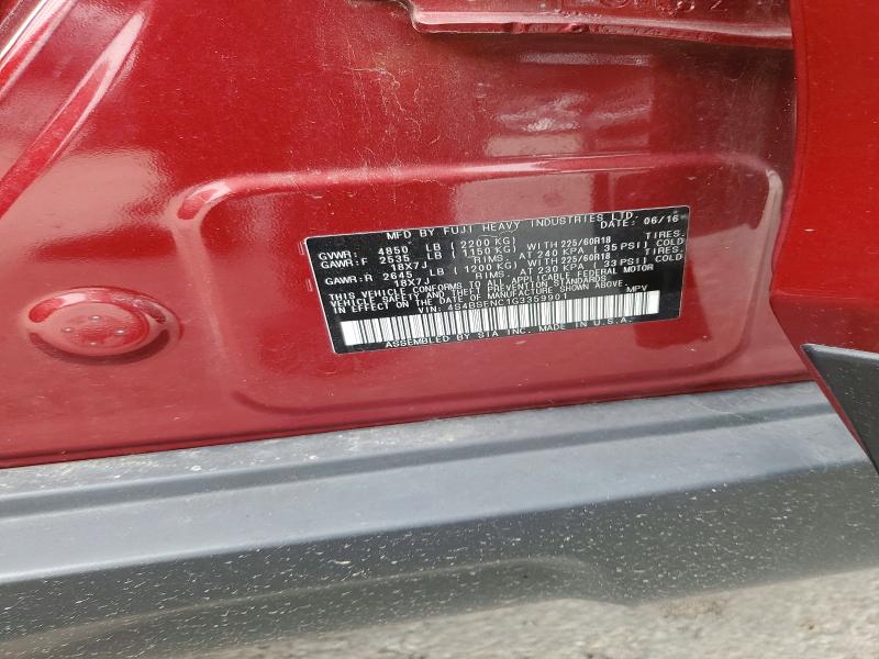 2016 Subaru Outback მანქანა იყიდება აუქციონზე, vin: 4S4BSENC1G3359901, აუქციონის ნომერი: 62401576