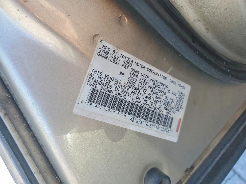 63162746 :رقم المزاد ، JTJHF10U010187605 vin ، 2001 Lexus Rx مزاد بيع