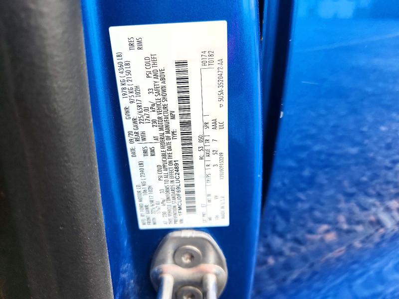 Aukcja sprzedaży 2020 Ford Escape, vin: 1FMCU0F69LUC24891, numer aukcji: 61741496