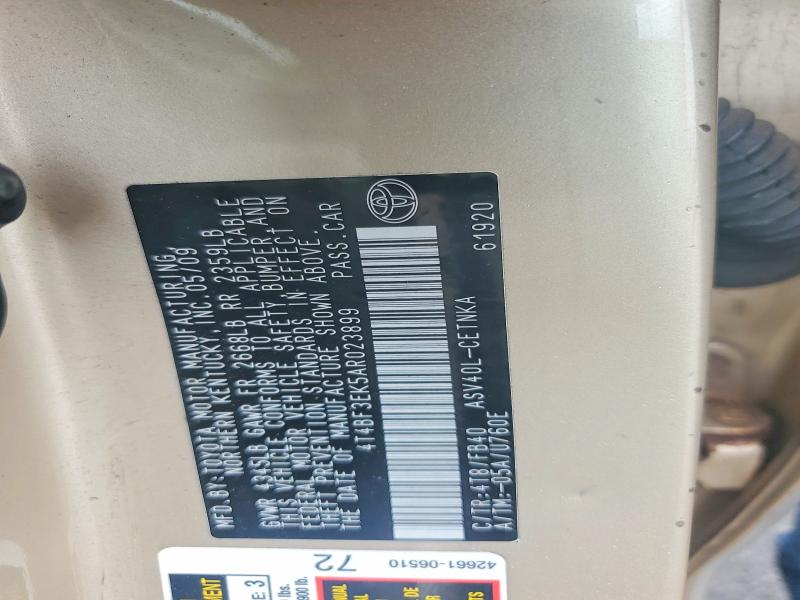 59964946 :رقم المزاد ، 4T4BF3EK5AR023899 vin ، 2010 Toyota Camry مزاد بيع