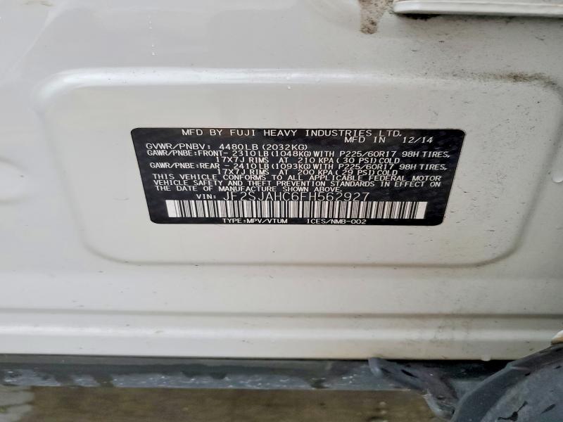 60324296 :رقم المزاد ، JF2SJAHC6FH562927 vin ، 2015 Subaru Forester مزاد بيع