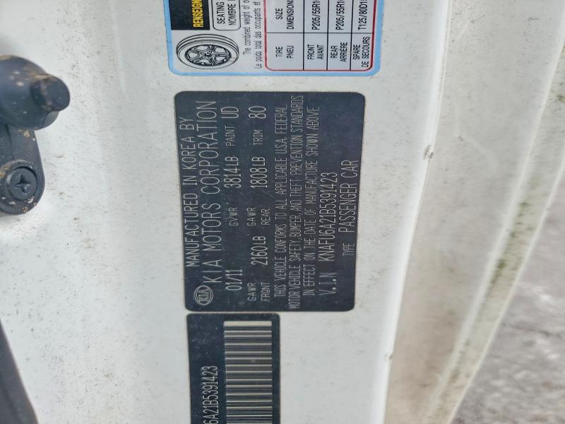 Aukcja sprzedaży 2011 Kia Forte, vin: KNAFU6A21B5391423, numer aukcji: 62033526