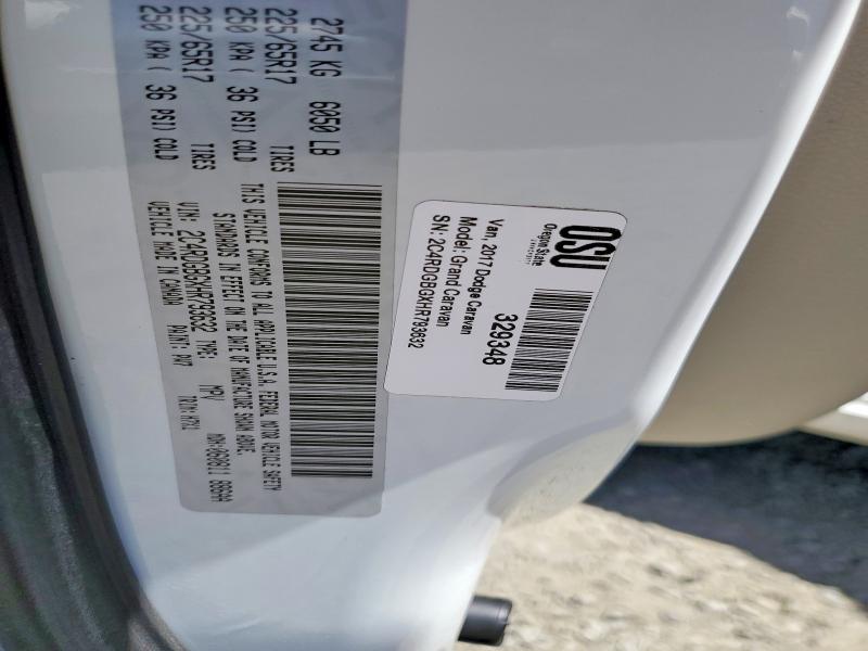 2017 Dodge Grand Caravan მანქანა იყიდება აუქციონზე, vin: 2C4RDGBGXHR793632, აუქციონის ნომერი: 60300456