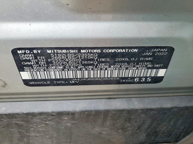 Продаж на аукціоні авто 2022 Mitsubishi Outlander, vin: JA4J4UA89NZ062658, номер лоту: 59636406