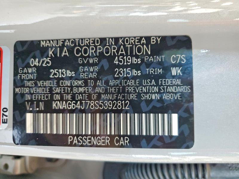 Продаж на аукціоні авто 2025 Kia K5, vin: KNAG64J78S5392812, номер лоту: 58214476
