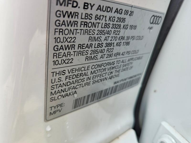 Продажа на аукционе авто 2021 Audi Q8, vin: WA1FVAF18MD007014, номер лота: 60809316