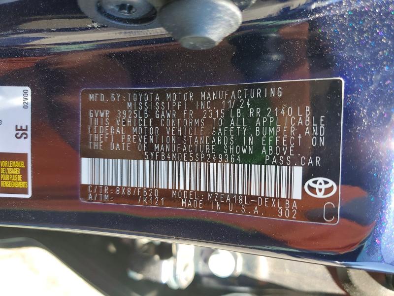Aukcja sprzedaży 2025 Toyota Corolla, vin: 5YFB4MDE5SP249364, numer aukcji: 60821486