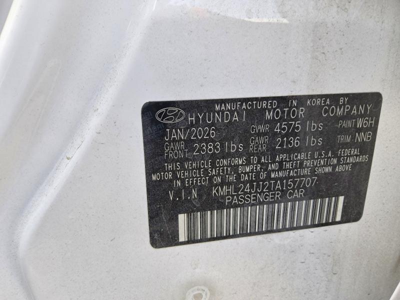 61421216 :رقم المزاد ، KMHL24JJ2TA157707 vin ، 2026 Hyundai Sonata Hybrid مزاد بيع