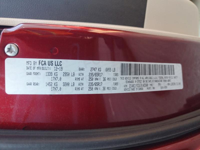 59354756 :رقم المزاد ، 2C4RC1FG3LR142300 vin ، 2020 Chrysler Pacifica مزاد بيع