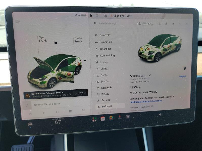 Aukcja sprzedaży 2020 Tesla Model Y, vin: 5YJYGDEE2LF010819, numer aukcji: 62699826