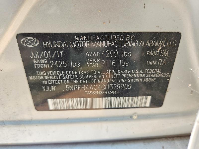 Продажа на аукционе авто 2012 Hyundai Sonata, vin: 5NPEB4AC4CH329209, номер лота: 61301776