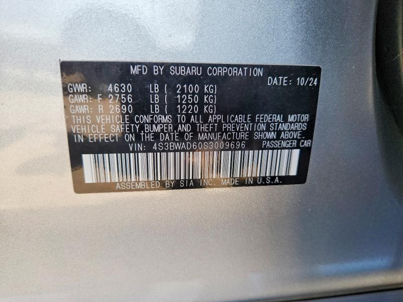 Aukcja sprzedaży 2025 Subaru Legacy, vin: 4S3BWAD60S3009696, numer aukcji: 62881016