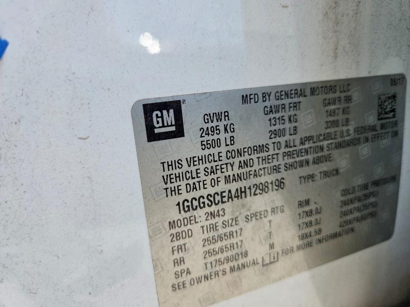 Продаж на аукціоні авто 2017 Chevrolet Colorado, vin: 1GCGSCEA4H1298196, номер лоту: 60432616