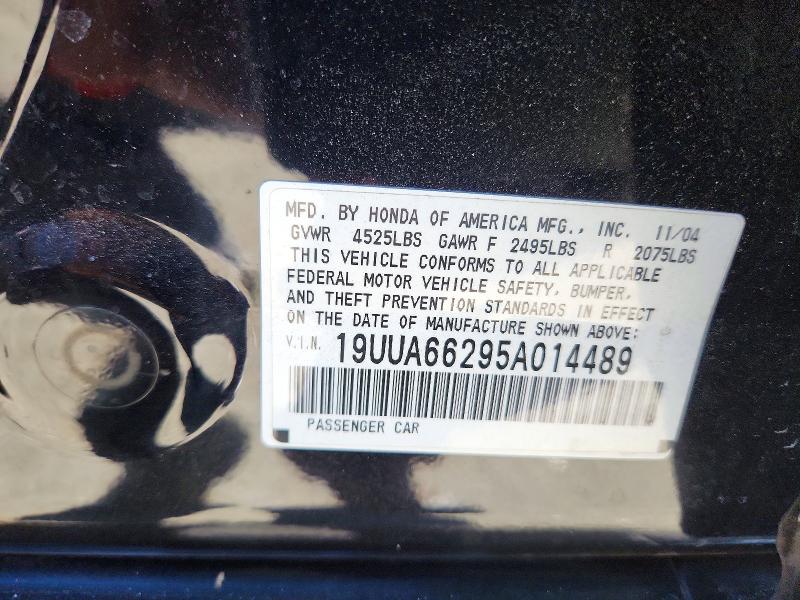 Aukcja sprzedaży 2005 Acura Tl, vin: 19UUA66295A014489, numer aukcji: 59874096