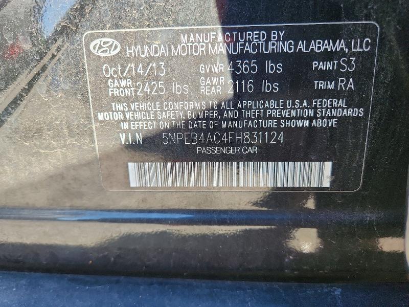 Продажа на аукционе авто 2014 Hyundai Sonata, vin: 5NPEB4AC4EH831124, номер лота: 59702356